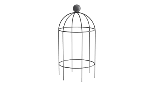 ELEO Pflanzenstütze Arezzo anthrazit schwarz - 85x50 cm Rankobelisk klein aus Metall für draußen wetterfest pulverbeschichtet - massiv stabil für den Garten