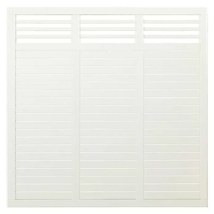 Plus Sichtschutzelement Decora, 180 x 180 cm, Holz, Weiß RAL 9010 mit filigranem Spalier