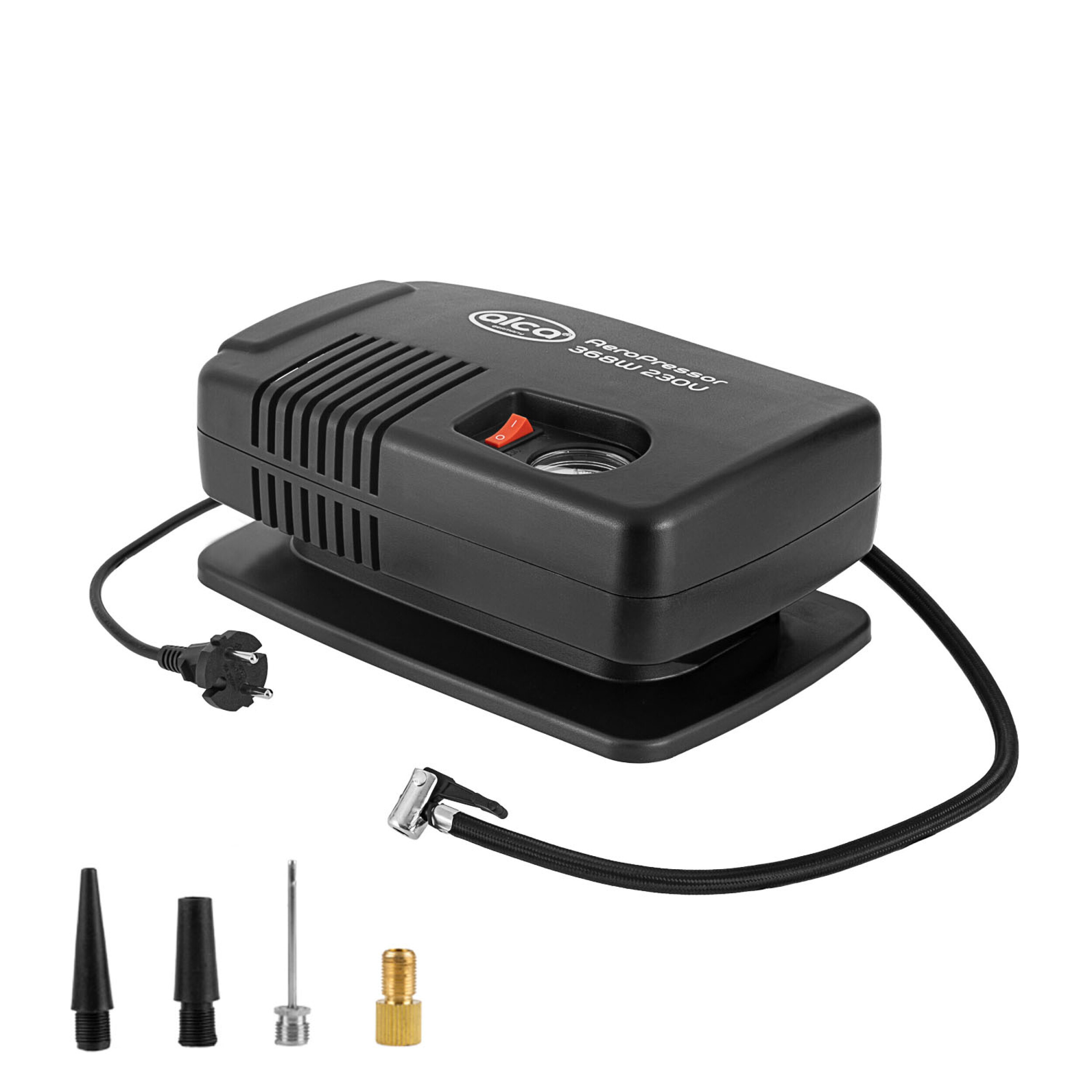 alca® Kompressor Auto und Fahrrad elektrische Luftpumpe, 230V Luftkompressor, 8,6 bar, Steckdose