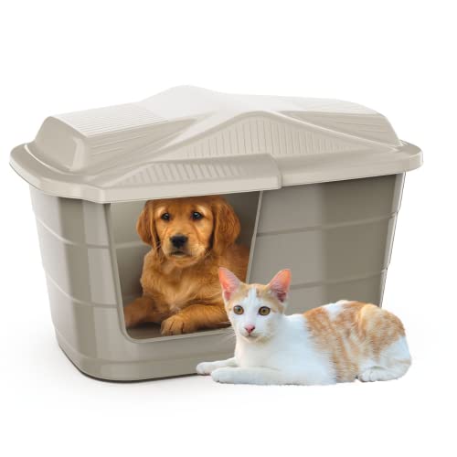 GarPet Katzenhütte Katzen Höhle Haus Bett Tier Korb Indoor Outdoor Wetterfest Kunststoff Drinnen Draußen, langlebig und leicht zu reinigen
