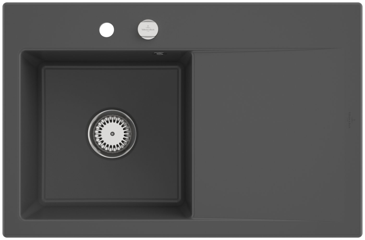 Villeroy & Boch Einbauspüle Keramikspüle 334802i4, Subway Style 45, mit geneigter Abtropffläche und breiter Ablagefläche