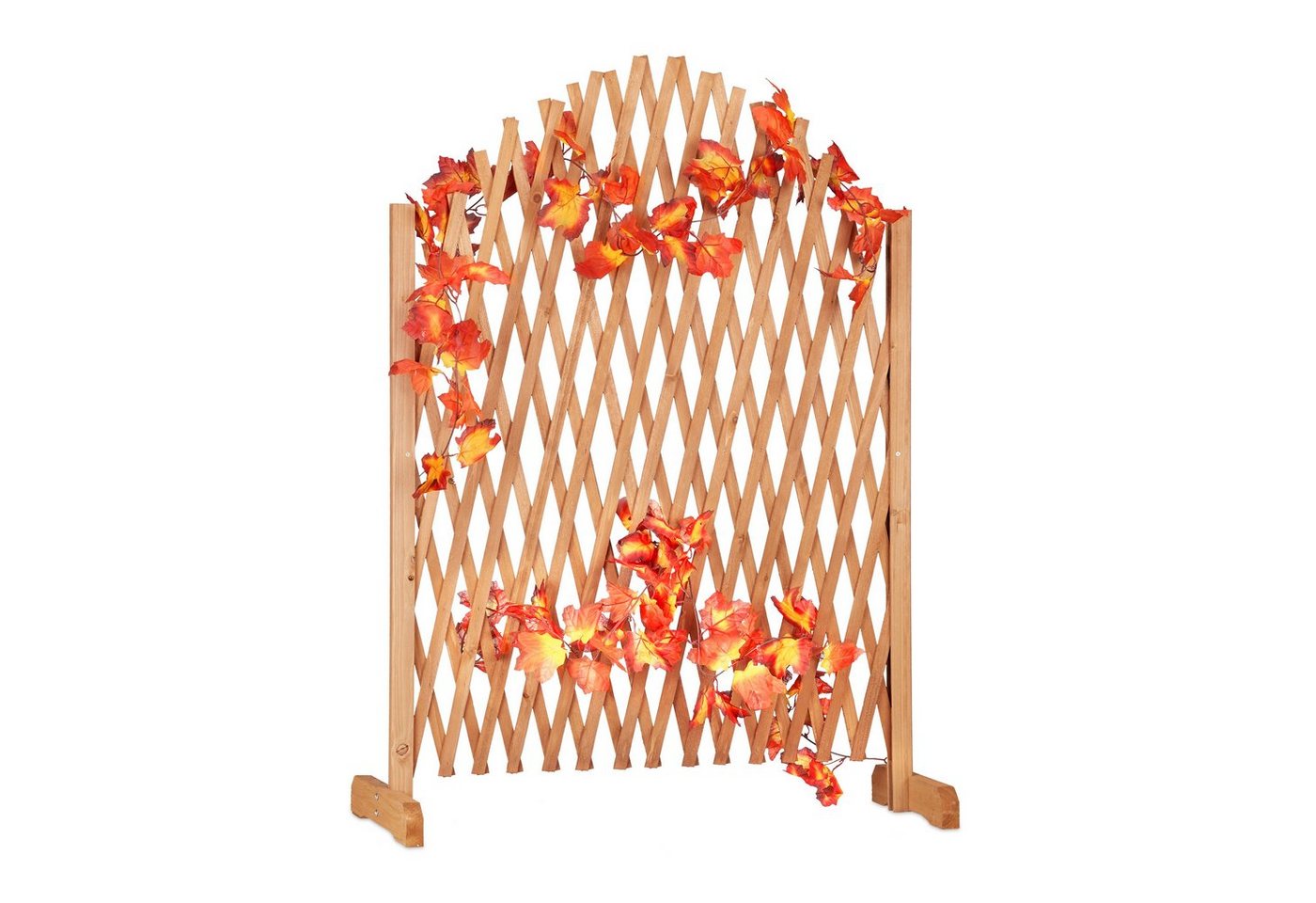 relaxdays Rankgitter Holz ausziehbar, freistehende Rankhilfe für Kletterpflanzen, Braun