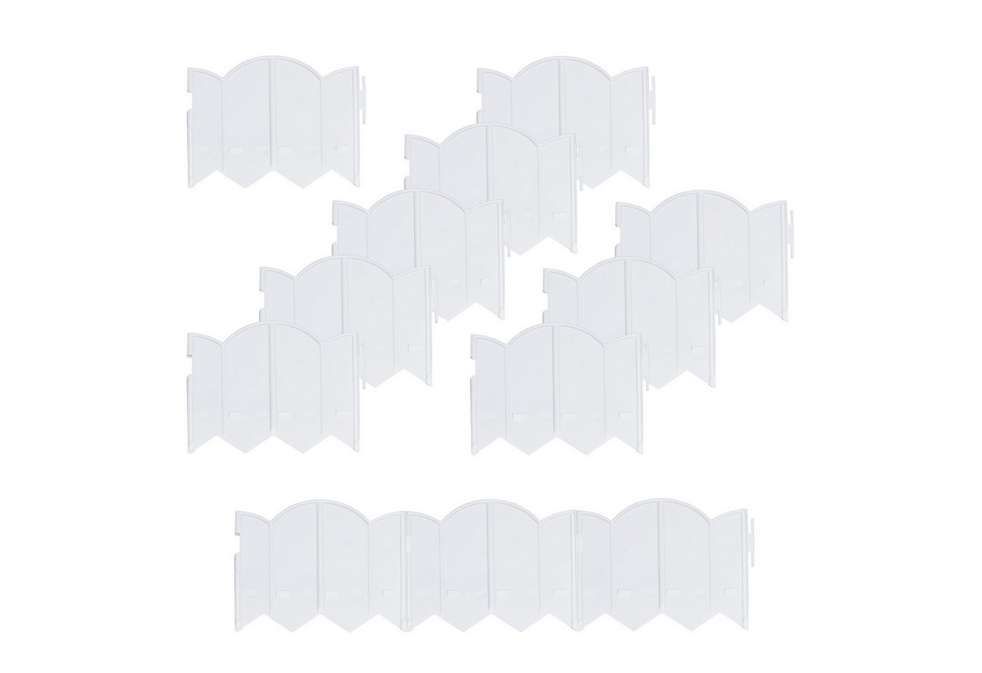 HTI-Living Beetbegrenzung Beeteinfassung 750 cm, Set mit Solarbeleuchtung, Zierzaun in Wellenform