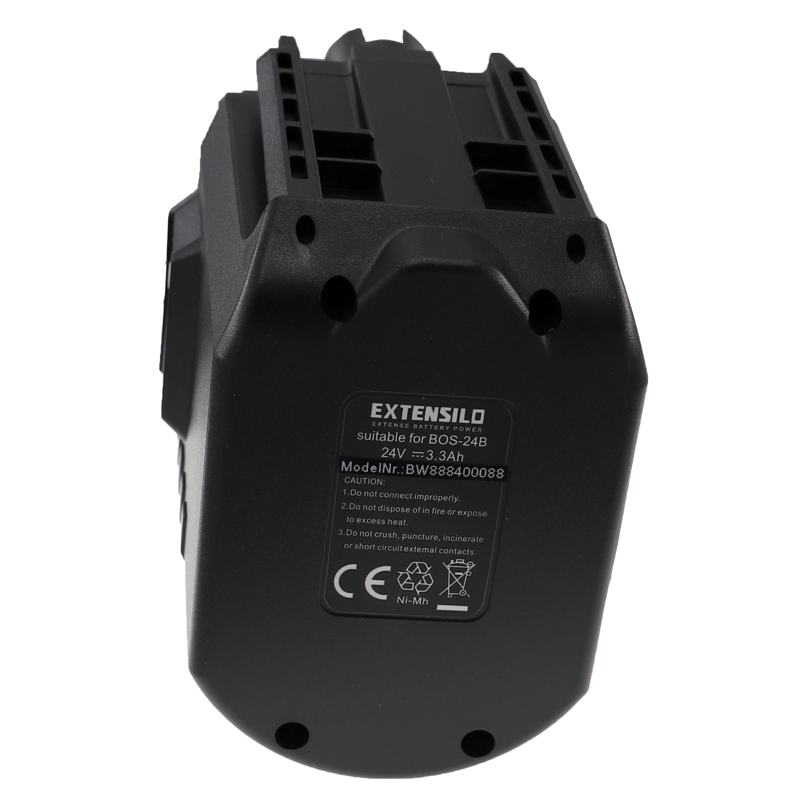 EXTENSILO Akku Ersatz für Würth 702 300 824, 702 300 924, APBO-SL 24V, 0702300924 für Elektrowerkzeug (3300 mAh, NiMH, 24 V)