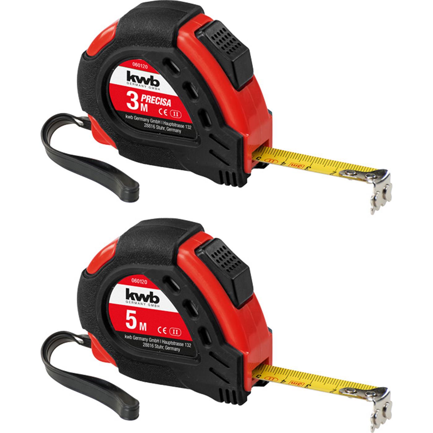 KWB PRECISA Stahlbandmaß Set 3 + 5 Meter