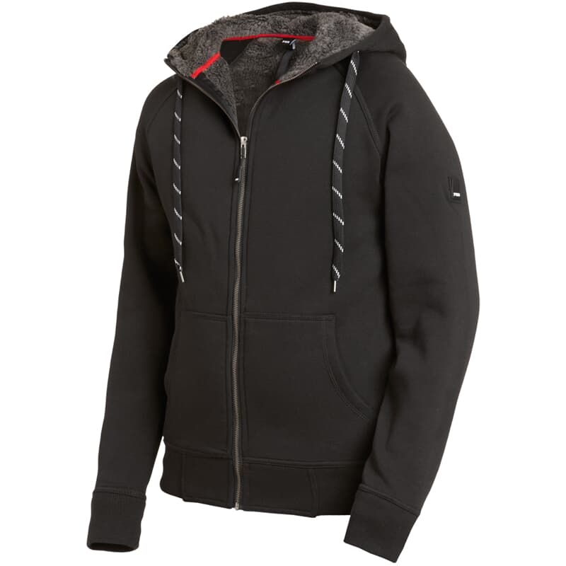 FHB Sweater-Jacke JÖRG 79293 Arbeitsjacke mit Kapuze & Webpelz Hoodie Sweatjacke, Farbe: 20 schwarz, Größe: L