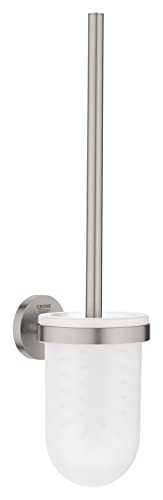 GROHE Start - Toilettenbürstengarnitur (Material: Glas/ Metall, Wandmontage, verdeckte Befestigung), supersteel, 41185DC0