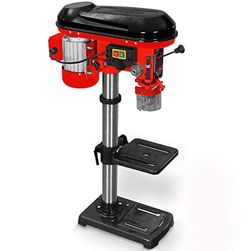 Hecht Profi Standbohrmaschine 600 Watt, 12-stufige Drehzahlregelung, schwenkbarer und höhenverstellbarer Bohrtisch, Späneschutz, präzise Säulenbohrmaschine