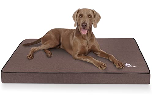 Knuffelwuff Hundematte Nantucket, Orthopädisch mit Memory Foam, Velours Oberfläche, abnehmbarer Bezug