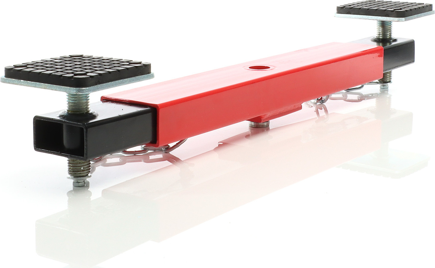 Wiltec Achstraverse Wagenheberbrücke 2000kg Querträger für Wagenheber mit Gummiauflagen, höhenverstellbar, schwarz