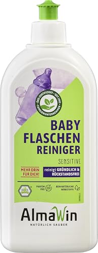 Almawin Babyflaschenreiniger 500ml, Sensitive Geschirrspülmittel mit natürlichen Wirkstoffen, parfümfrei