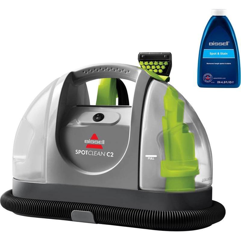 Bissell SpotClean C2, Tragbarer Nassreiniger mit Triple Action System, Transparent Grün Grau