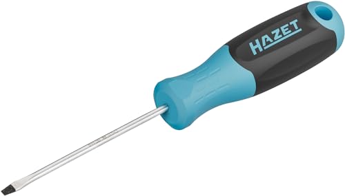 Hazet Schraubendreher 811-30, Schlitz Profil, sw 0,5 x 3 mm, 165 mm Länge, rutschfester 3-Komponenten-Griff, mit Schlagkappe und Aufhängeloch