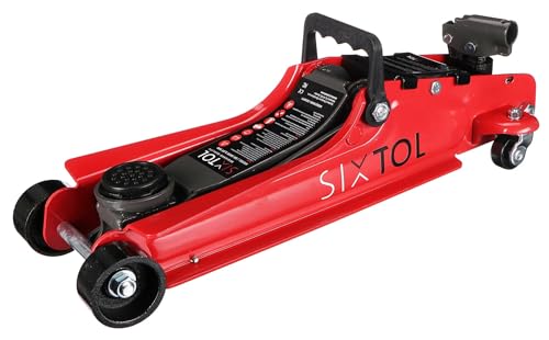 Sixtol SX JACK 2.5T 360, Mobiler hydraulischer Wagenheber mit niedrigem Profil und 360-Grad drehbarem Griff, Tragkraft 2,5 t