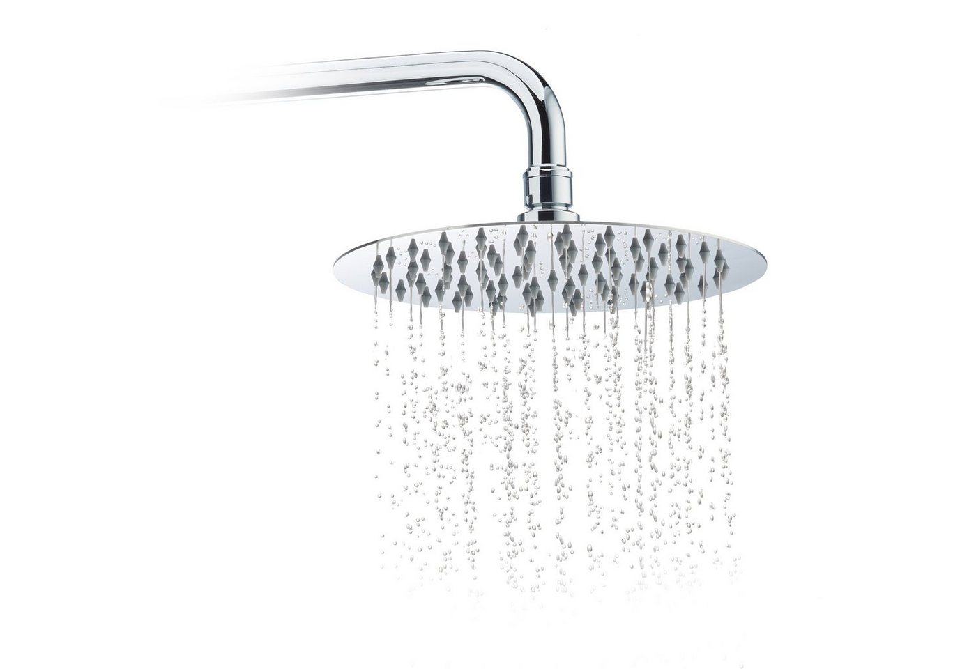 relaxdays Regenduschkopf Duschkopf Regendusche rund, 200 mm, Hochglanz Design mit Spiegeleffekt, Edelstahl, Anti-Kalk-Düsen