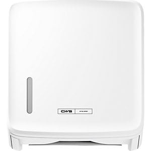 CWS PureLine Paper Faltpapierspender mit Schloss, Kunststoff, HxBxT 356x319x154mm, Weiß