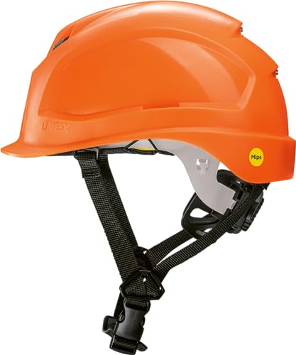 Uvex Pheos s-kr Mips Schutzhelm, Hi-Viz orange, DIN-Norm EN 397, für Kopfgrößen 52-61 cm, aus Kunststoff