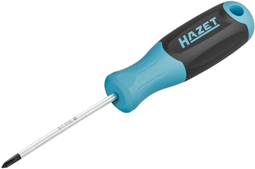 Hazet Schraubendreher 811-PH0, PH0 Kreuzschlitz Profil, 145 mm Rundklinge, rutschfester 3-Komponenten-Griff, hohe Kraftübertragung