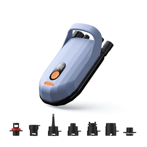 AIRBANK WHALE SHARK Pro Elektrische Luftpumpe mit 7800 mAh Akku, 20 PSI, Doppelmotor, wiederaufladbar für SUP, Kajaks und Zelte (light purple)