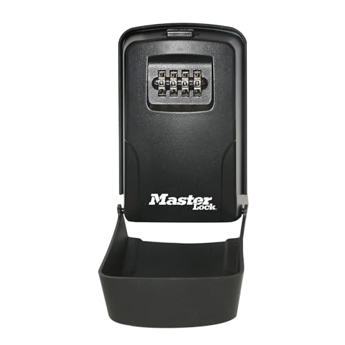 Master Lock 5430EURD, mittelgroßer Schlüsselkasten für Wandmontage, wetterfest, mit abnehmbarer Abdeckung und 4-stelligem Zahlencode