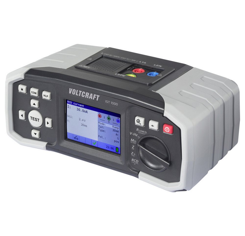 VOLTCRAFT IST 1000, VDE-Prüfgerät für elektrische Anlagen, 480 x 320 TFT LCD-Farbdisplay, umfangreiche Prüfoptionen