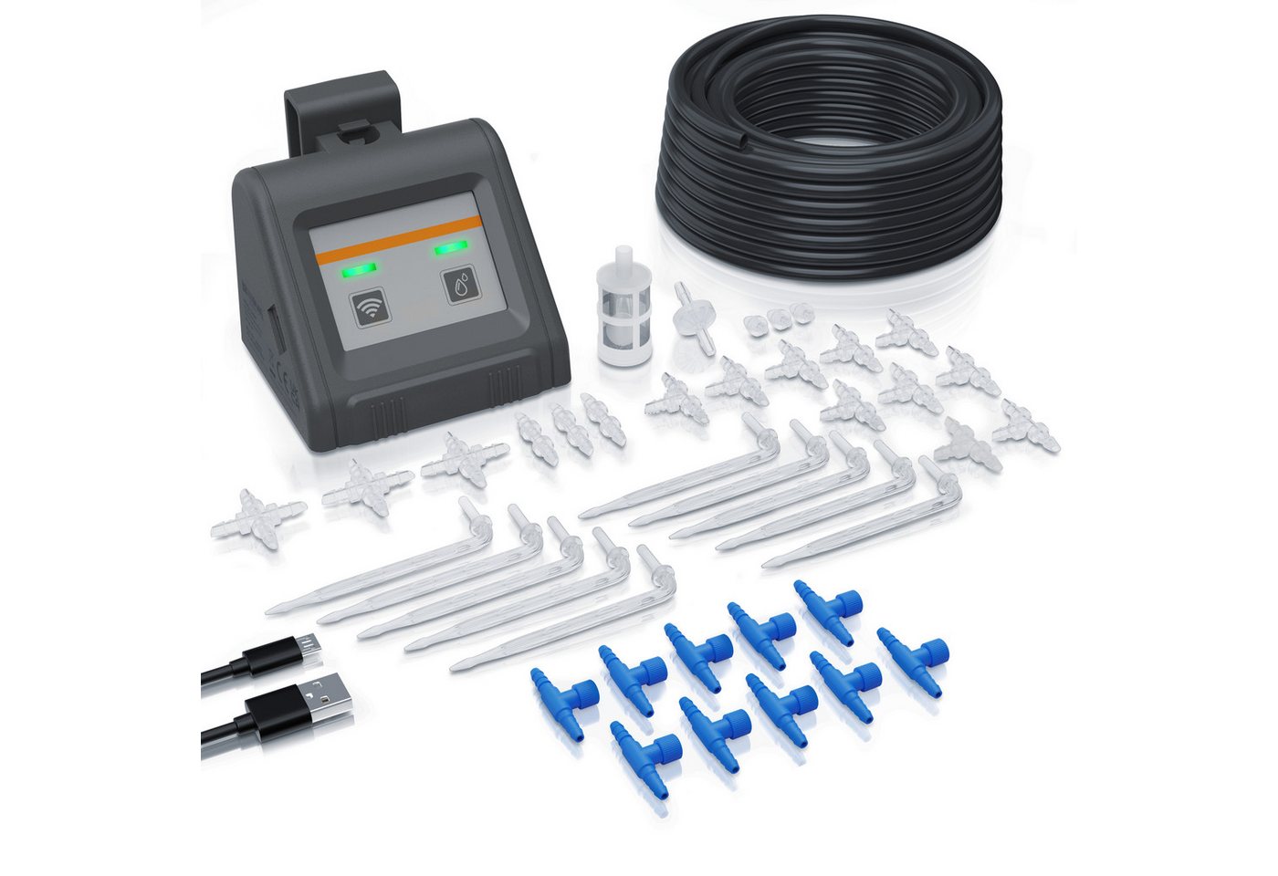 Brandson Bewässerungssteuerung, automatisches Bewässerungssystem mit WLAN und App-Steuerung, einstellbares Wasservolumen, für bis zu 10 Pflanzen