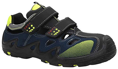 JORI Sicherheitsschuhe HARVEY Easy S1P, Damen und Herren, luftige Sandale, Blau, Kunststoffkappe - Größe 43