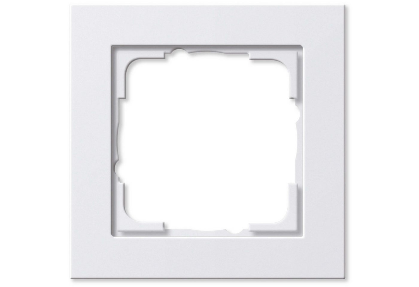 GIRA Abdeckrahmen GIRA SYSTEM E2 021129, 1-fach Rahmen, reinweiß glänzend, halogenfrei, montierbar in horizontaler und vertikaler Richtung