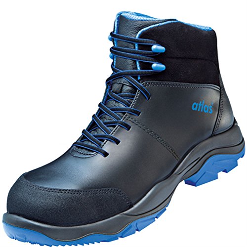 Atlas Schuhe SL 845 XP blue, Sicherheitsschuh mit Alu-tec® Aluminiumkappe, öl- und säurebeständig, S3 SRC, schwarz/blau