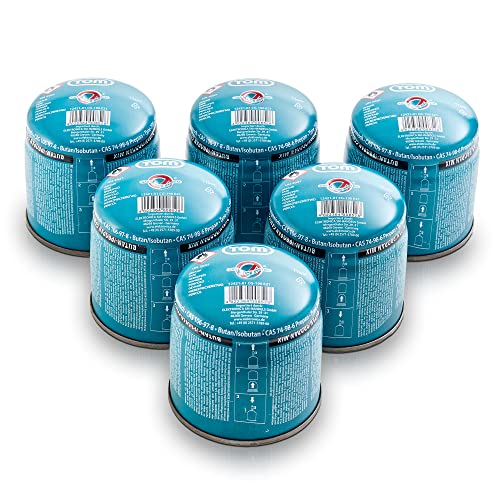 TOM Gaskartuschen CG-190, Butangas Kartuschen 190 g mit Sicherheitsventil, ideal für Campingkocher, Lötbrenner und Abflämmgerät, 6 x, 12 x oder 48 x Varianten erhältlich