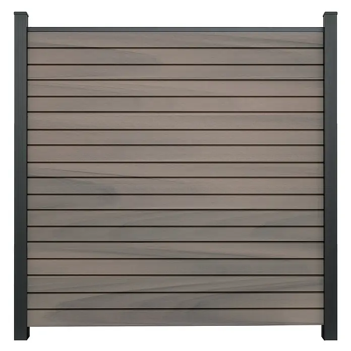 GroJa Solid Steckzaun Rhombus, Sichtschutz aus BPC mit elegantem Design, 180 x 180 cm, Beige