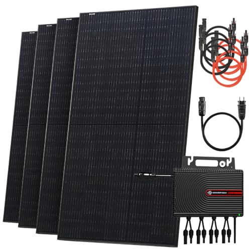 Solarway Balkonkraftwerk 2000W Komplettset mit Envertech Wechselrichter - Flachdach Halterung, ideal für maximale Power.