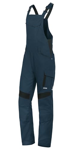 Uvex Safety, Latzhose uvex suXXeed industry, strapazierfähig mit Reflexdetails, CORDURA-verstärkten Taschen, blau/nachtblau Größe 32