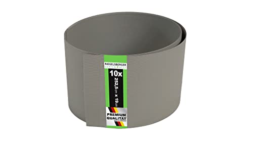 Gartenwelt Riegelsberger Premium Sichtschutzstreifen Sichtschutz Hart PVC Doppelstabmatten Streifen Made IN Germany 10 Stück Steingrau