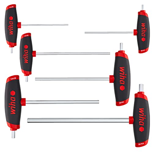 Wiha Sechskant Winkelschraubendreher-Set, 6-teilig, 2.5 mm bis 8.0 mm, ComfortGrip mit Seitenabtrieb, ergonomisch gestaltet