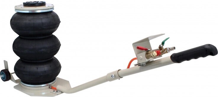 Satrap Druckluft-Heber 3t 145-400mm Schneemann, pneumatischer Wagenheber für Fahrzeuge bis 3000 kg, automatisches Rückschlagventil.