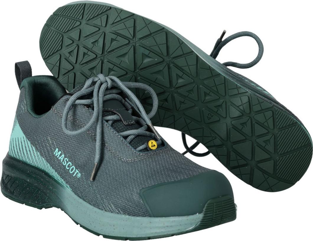 MASCOT Sicherheitsschuhe S1PS Weite 10, flexible Arbeitsschuhe mit Komposit-Zehenschutzkappe und ölbeständiger Laufsohle, Waldgrün, Größe 47