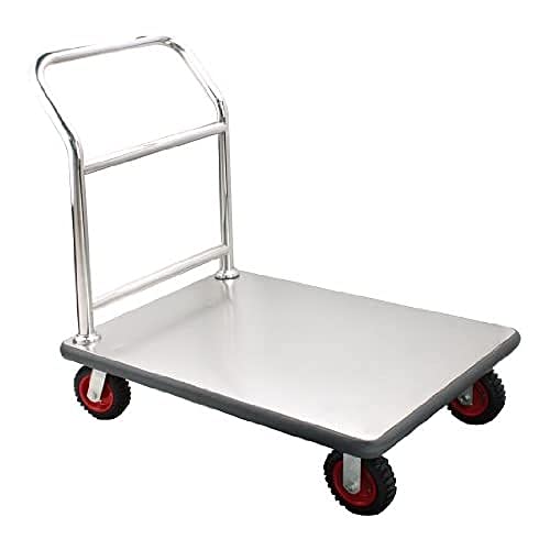 Saro AF 230 Transportwagen, Metall, Silber, 90 x 60 x 90 cm, Gummi-Stoßschutz, Tragfähigkeit: 150 kg