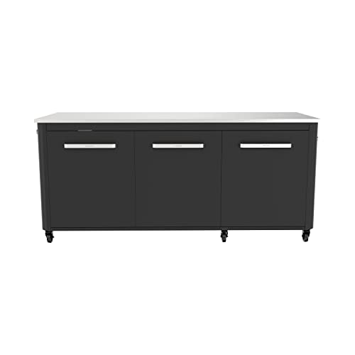 cozze 210 x 67 x 90 cm Außentisch, Edelstahl, Black, 180 x 60 x 90 cm