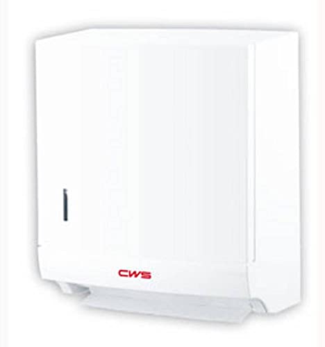 CWS Paradise Falthandtuchspender Slim Modell 4622, weiß, mit optischer Füllstandsanzeige für 300 Tücher, Zick-Zack Falzung
