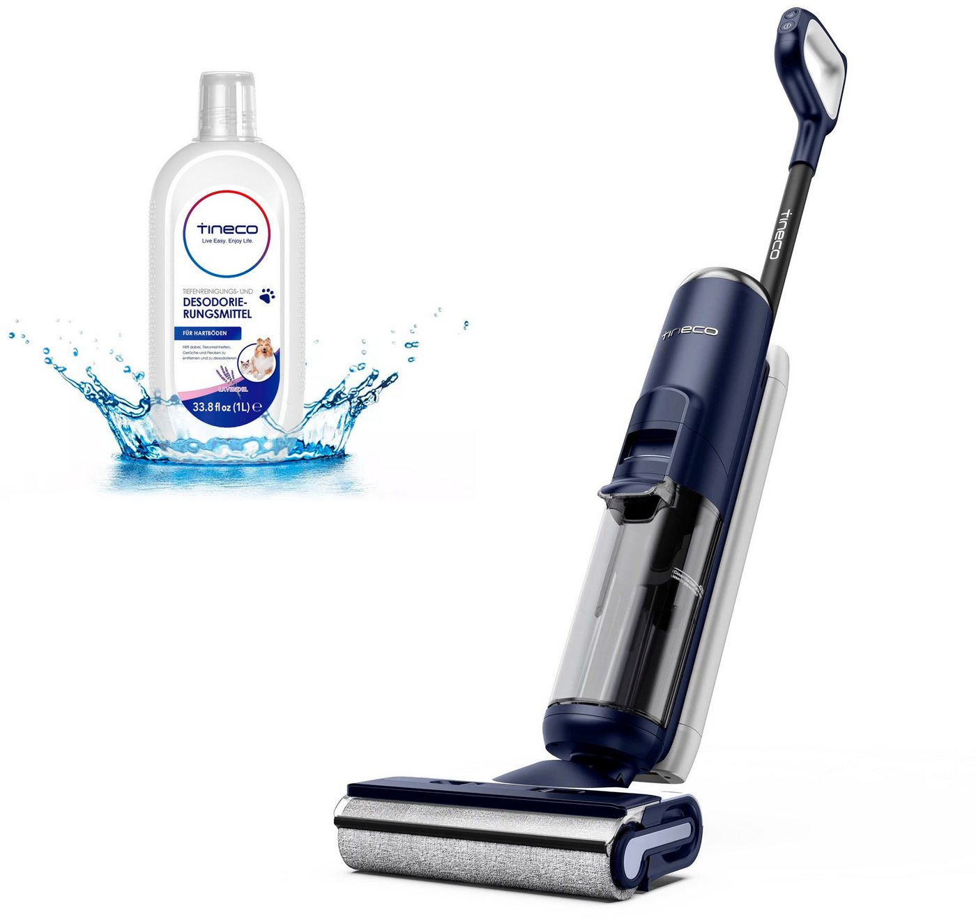 Tineco Floor One S6 PET Nass-Trocken Akkusauger, blau, mit Tierhaarfilter, 230 W, beutellos, automatische Saugleistung, Kantenreinigung