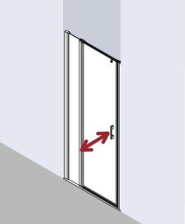 Kermi LI1GL120201PK Pendeltür Liga 1GL, 1200x2000 mm, barrierefrei, Klarglas hell mit KERMIclean, silber matt