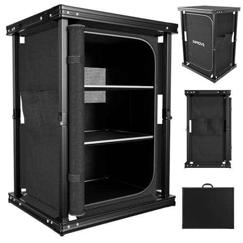 24MOVE Campingküche Bergamo, faltbare Aluminium Reiseküche mit 60 x 50 x 80 cm Arbeitsplatte, großzügigen Staufächern und platzsparendem Faltmaß 62 x 9 x 52 cm