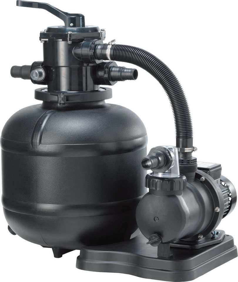 COIL Sandfilteranlage, selbstansaugende Pumpe mit 7-Wege-Ventil und Manometer, 8500 l/h oder 10000 l/h, 450 W oder 550 W, Anschlussstutzen 32/38 mm