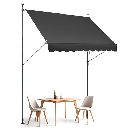 Relaxdays Klemmmarkise, 250 Cm Breit, Höhenverstellbar, Ohne Bohren, UV