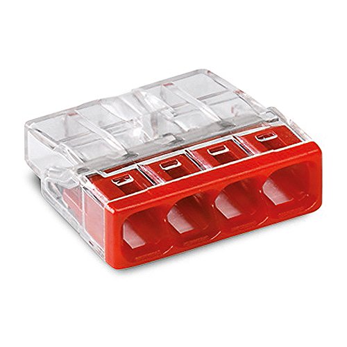 Wago Compact Steckklemme 2273-204, 4 Klemmstellen für Leiter 0,5 mm² - 2,5 mm², transparente Bauform, 100 Stück
