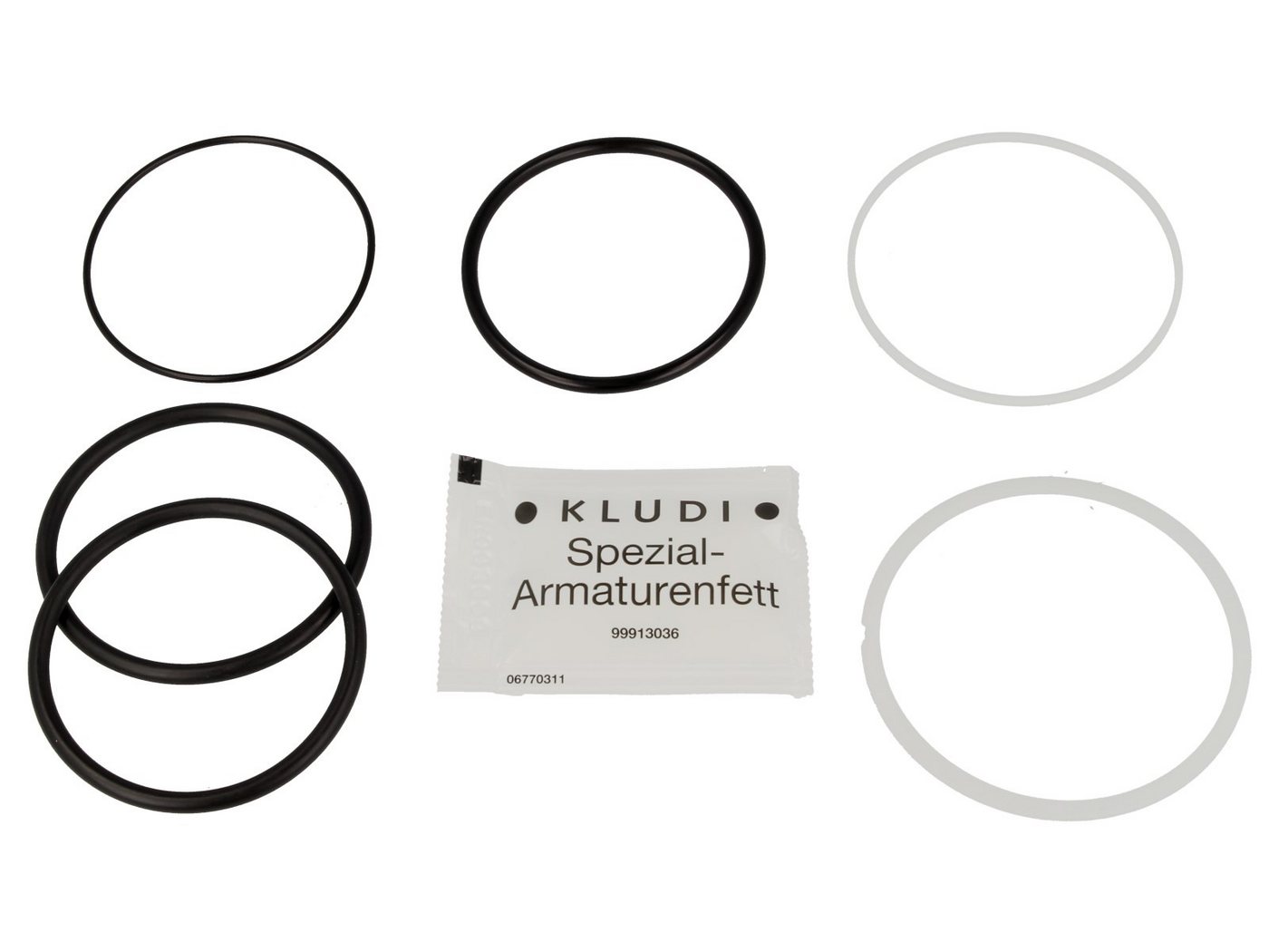 Kludi Dichtungssatz 7531200 für Spültischarmaturen, 6 Dichtringe mit Spezial-Armaturenfett, passend für Kludi-Mix bis 12/2002