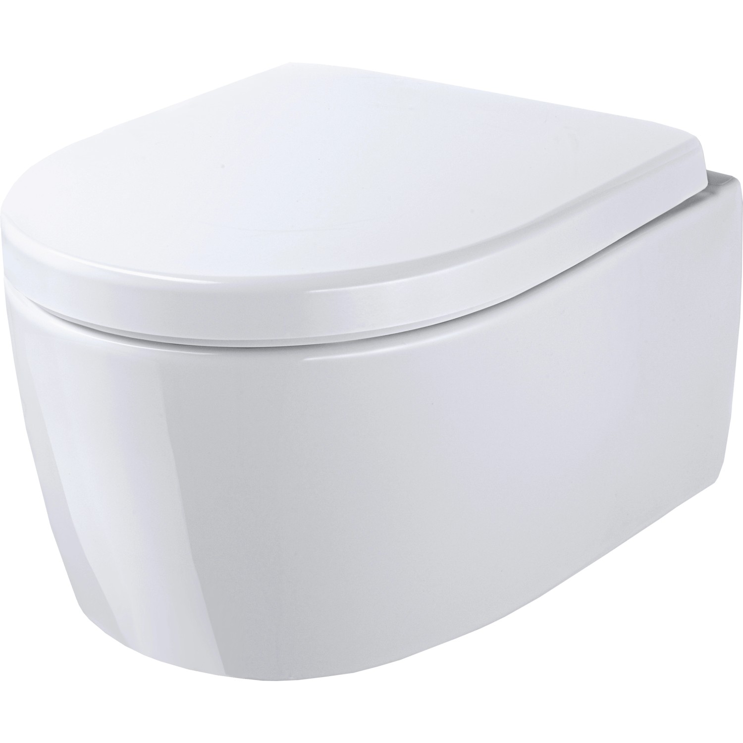 Geberit iCon Tiefspül Wand-WC, spülrandlos verkürzt mit WC-Sitz in Weiß und Schallschutz-Set