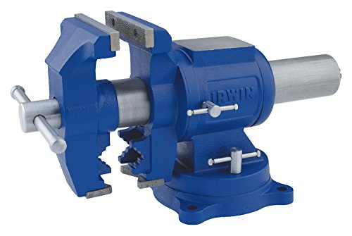 IRWIN 4935505 IW4935505, 12cm Schraubstock aus feinkörnigem Grauguss, 360 Grad drehbar, mit Drehteller und Ambossfläche
