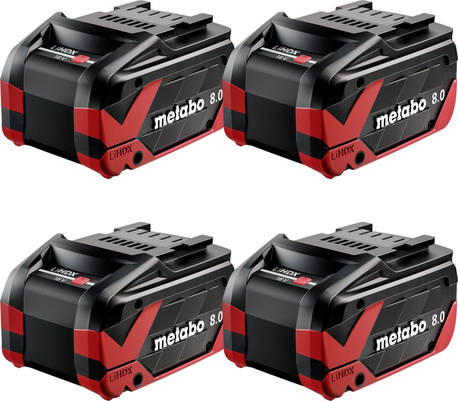 Metabo LiHDX 4x Akkupack 18 V 8,0 Ah CAS Li-Ion Akku, Hochleistungs ...